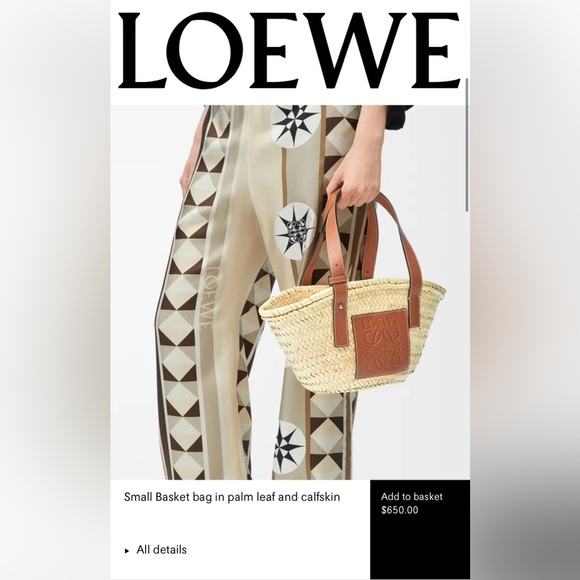 Small Basket bag in palm leaf and calfskin BRAND NEW- 100% authentic - Picture 2 of 6